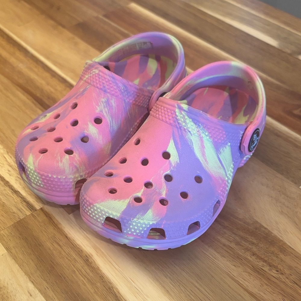 Kids Crocs Pink Yellow Toddler 8